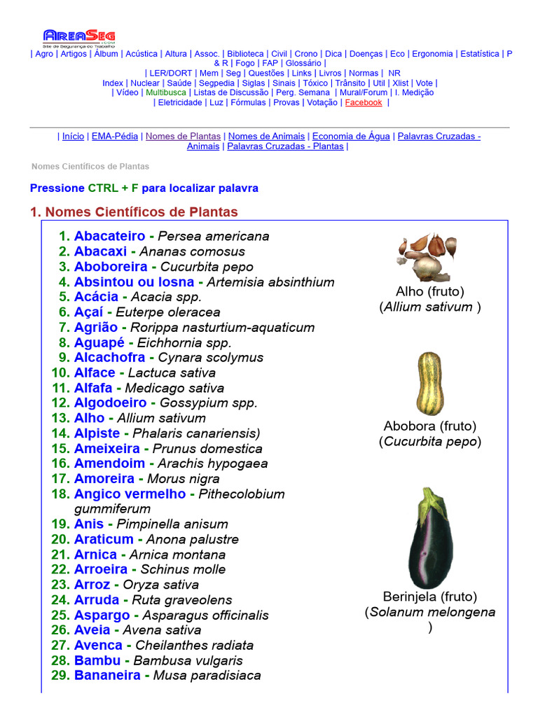 nomes de árvores