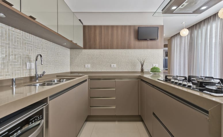 ideias de decoração cozinha bege pequena