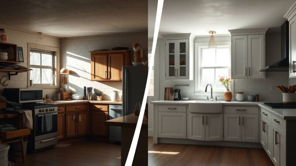 antes e depois reforma de cozinha