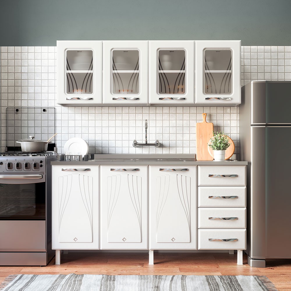 armario de cozinha de aco