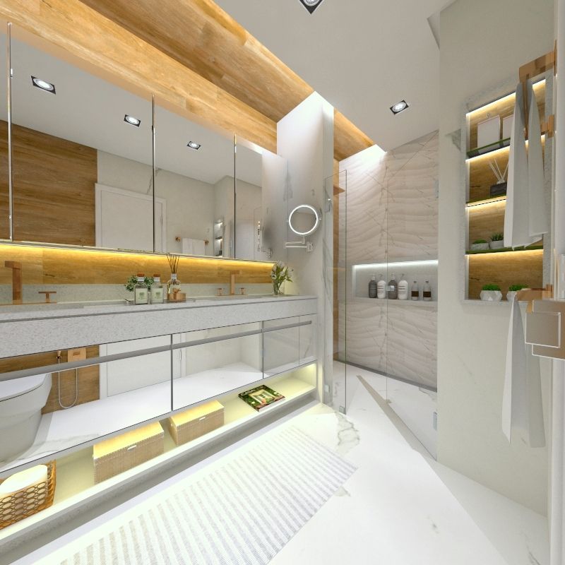 ideias de armário espelheira para banheiro pequeno