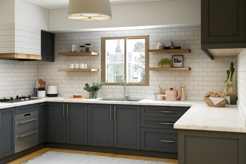 bancada de cozinha com pastilhas