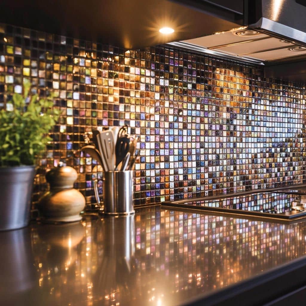 bancada de cozinha com pastilhas