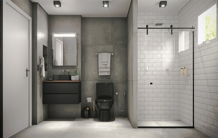 Comparativo: Cimento Queimado vs. Porcelanato no Banheiro