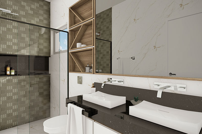 medidas ideais bancada banheiro duas cubas