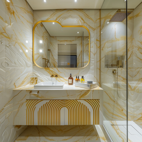 banheiro estilo industrial chique com espelho adnet