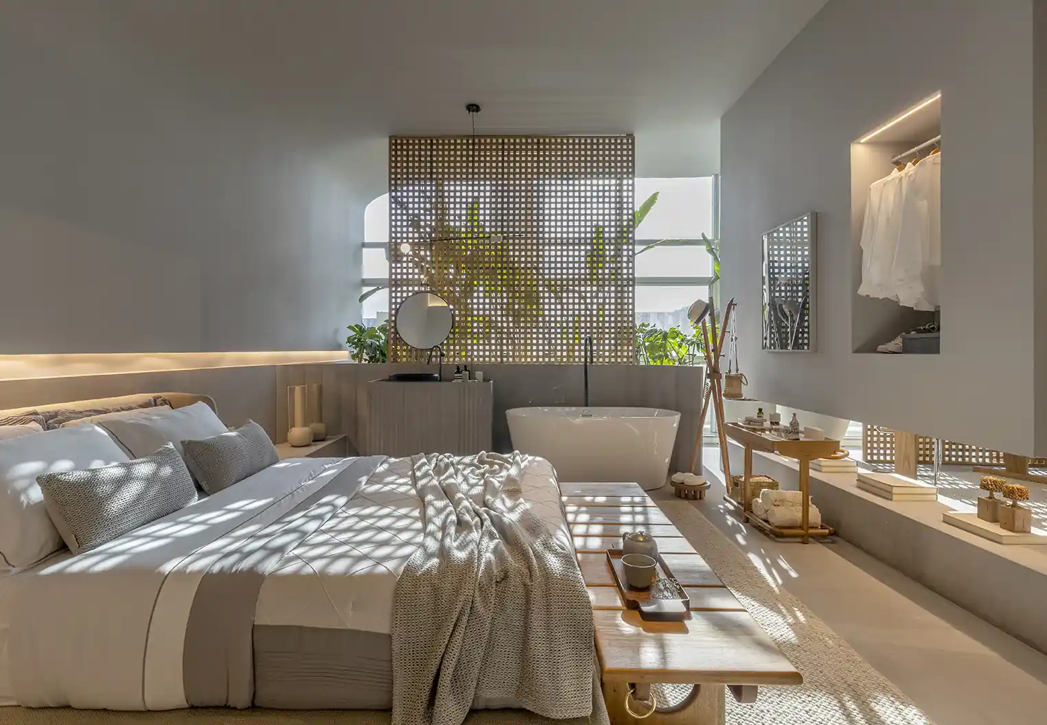 banheiro integrado ao quarto vantagens