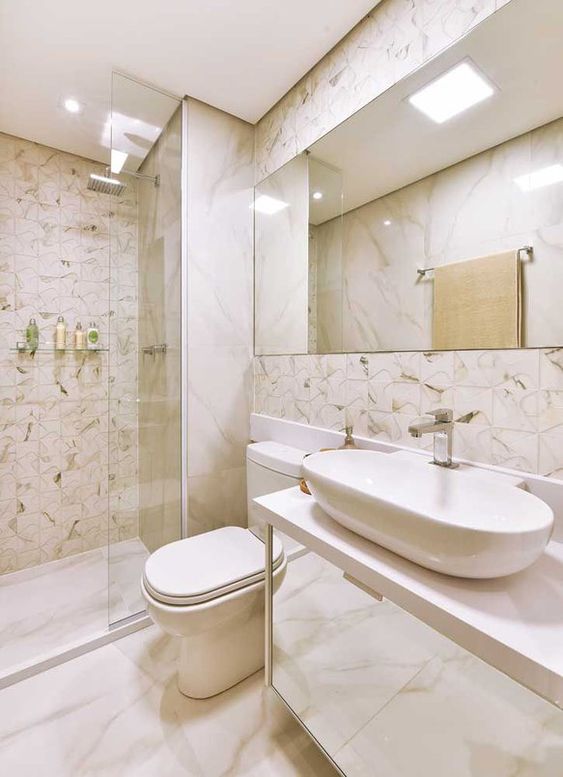 banheiro pequeno simples e elegante