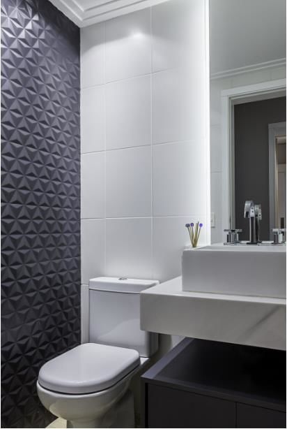 banheiro preto e branco