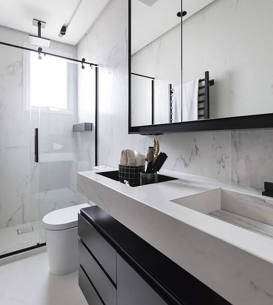 Gabinete para Banheiro Preto e Branco: Modelos e Dicas de Instalação