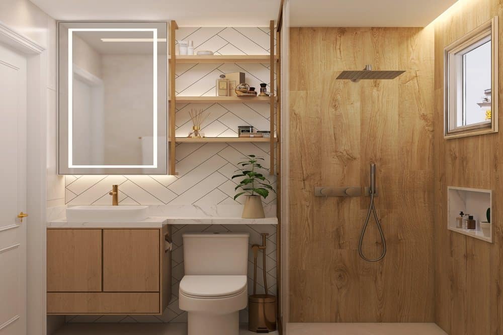 revestimento cerâmico versus porcelanato para banheiro simples