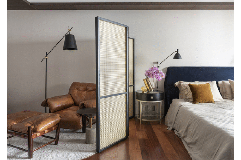 ideias de biombo para quarto pequeno