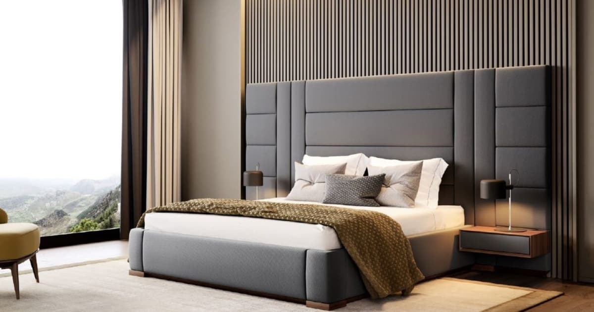 cabeceira de cama estofada