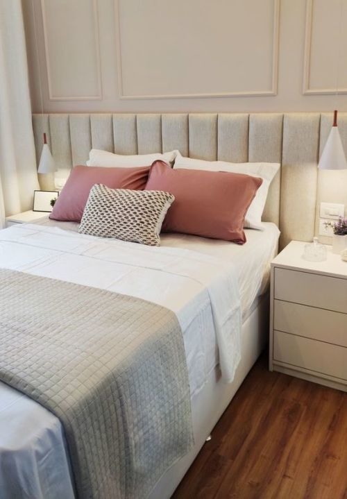 cabeceira de cama estofada