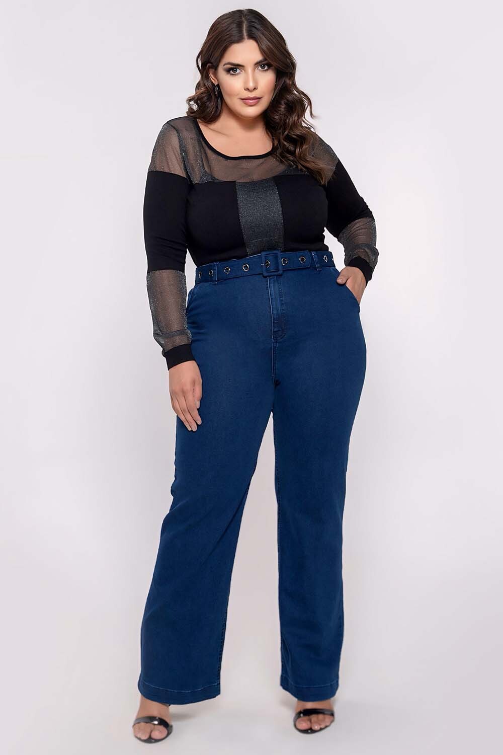 calça jeans wide leg masculina