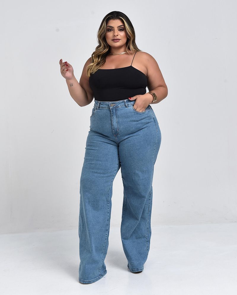 calça jeans wide leg oversized