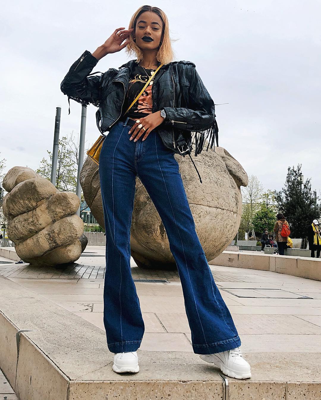 calça jeans wide leg cintura alta