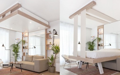 cama suspensa rústica madeira pinus DIY