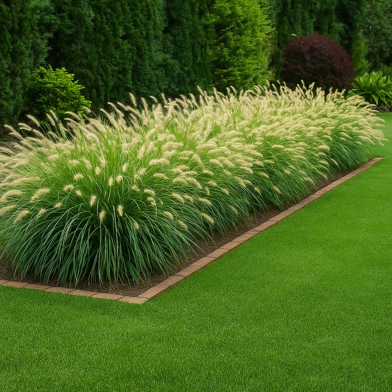Gramínea ornamental verde
