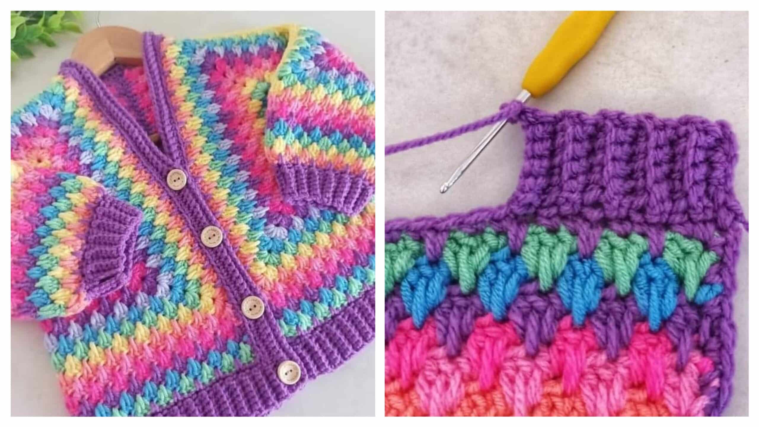 10 Modelos de Casaquinho de Crochê para Bebê com Gráficos Grátis