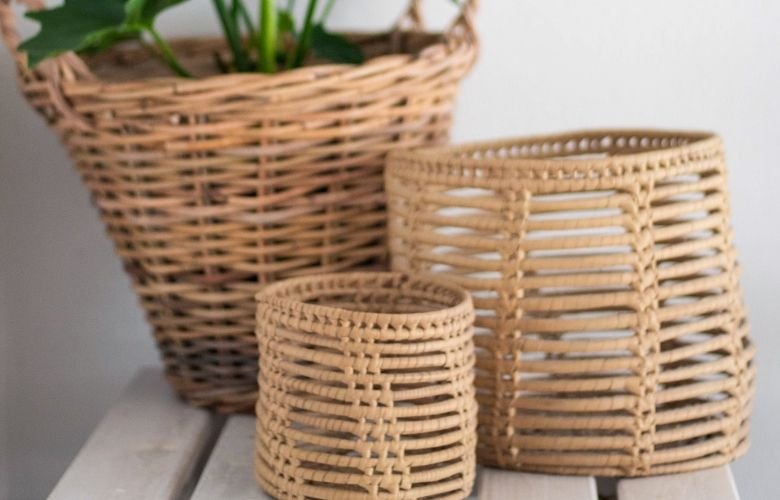 ideias de decoração com cestos de bambu e vime