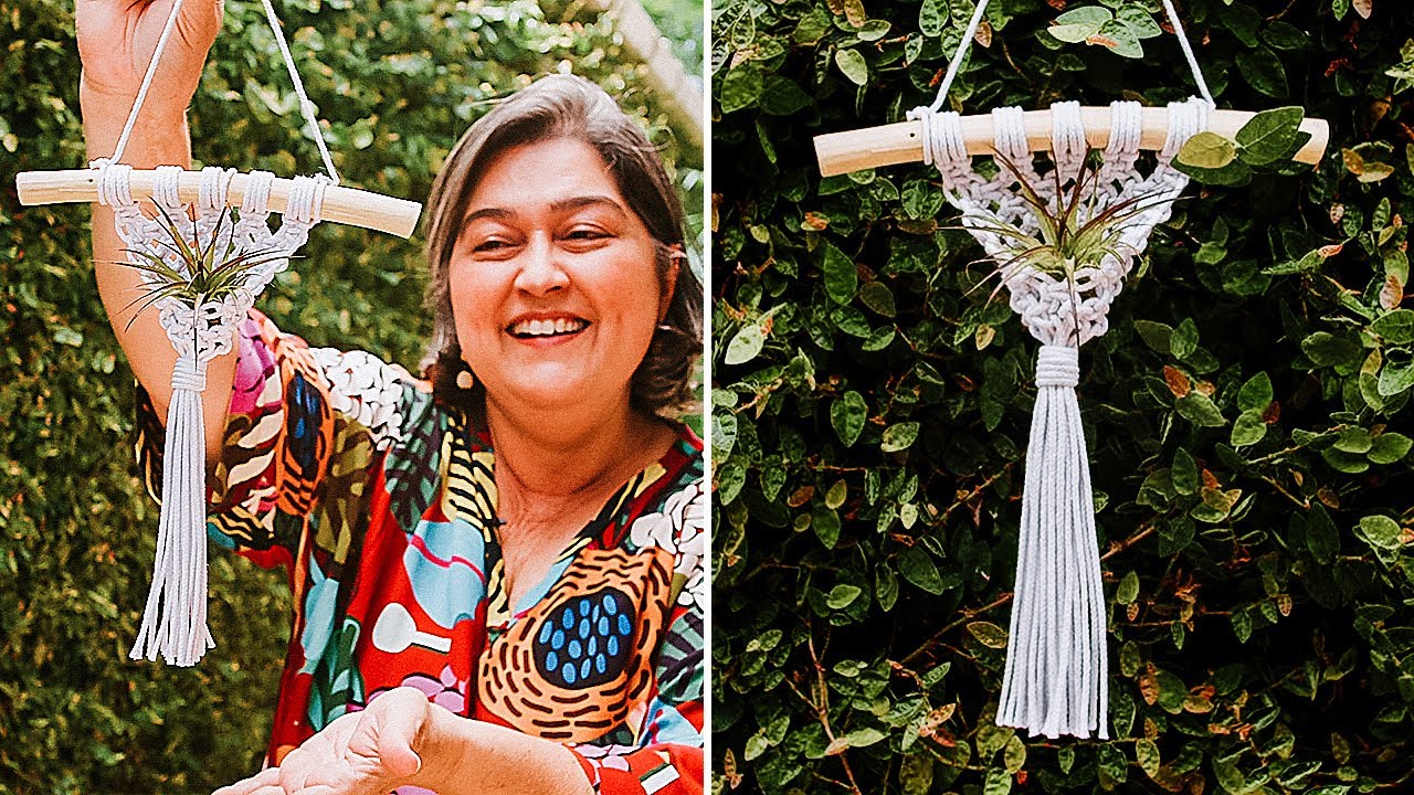 como fazer macrame para plantas