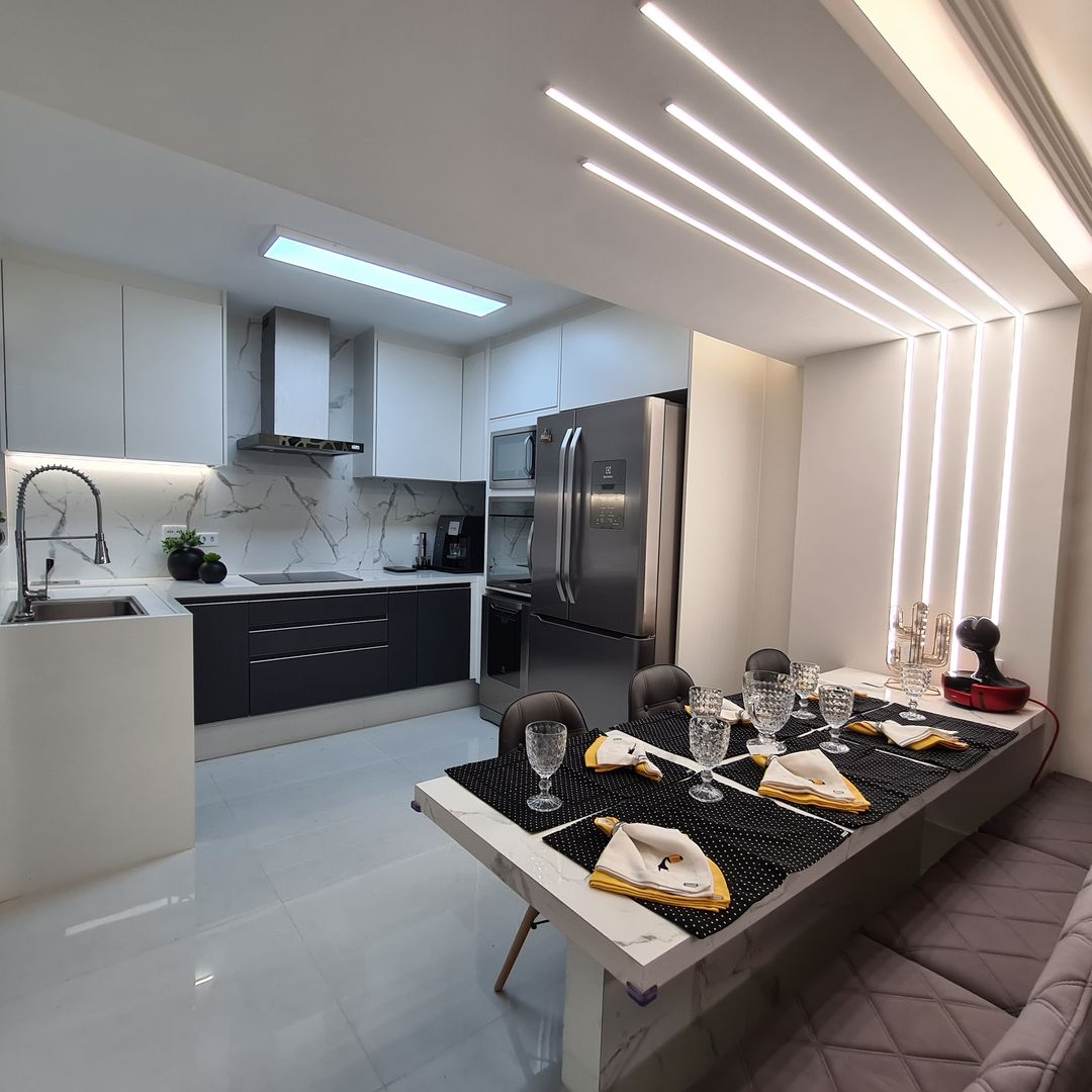 bancada de granito preto para cozinha americana