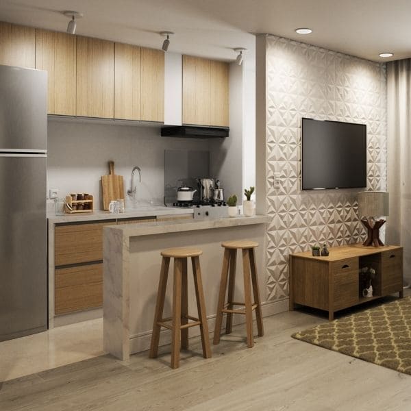 bancada de granito preto para cozinha americana