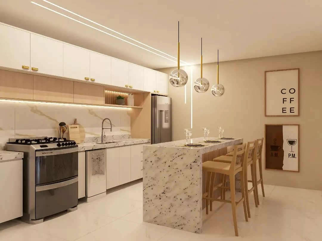 ideias de cozinha com ilha central pequena