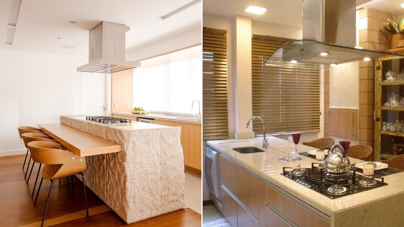 cozinha com ilha pequena