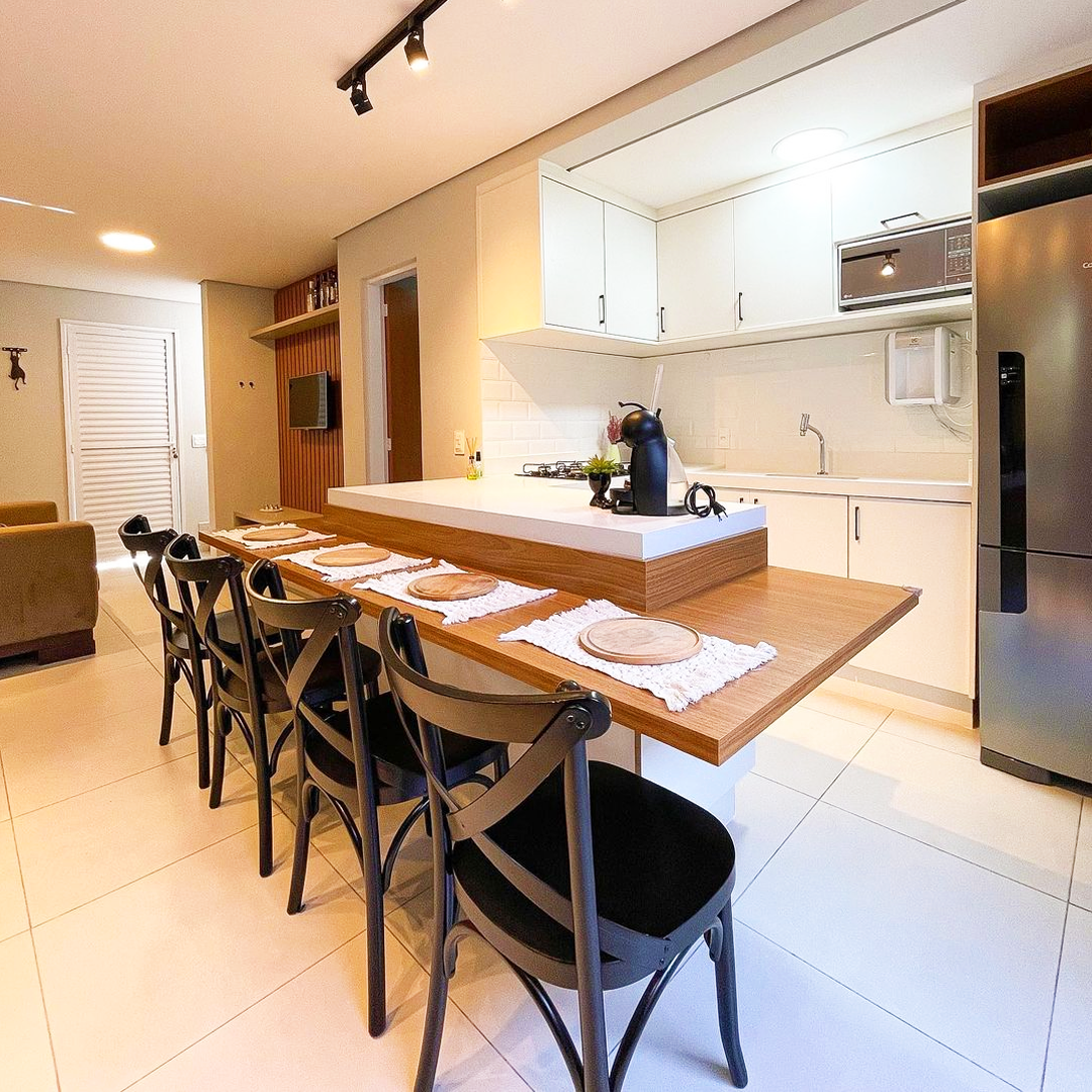 ideias cozinha com ilha pequena apartamento