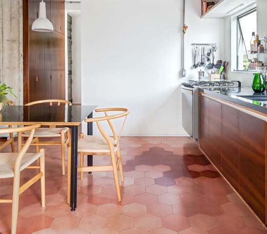 cozinha com ladrilho hidraulico