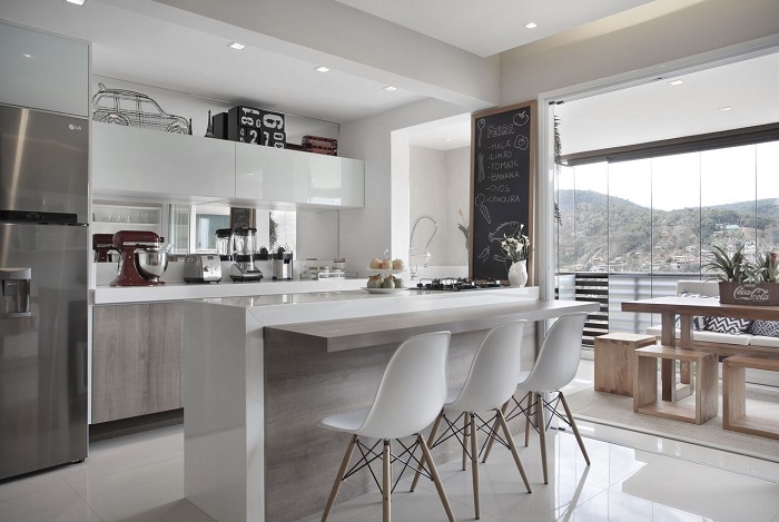 sala com cozinha integrada