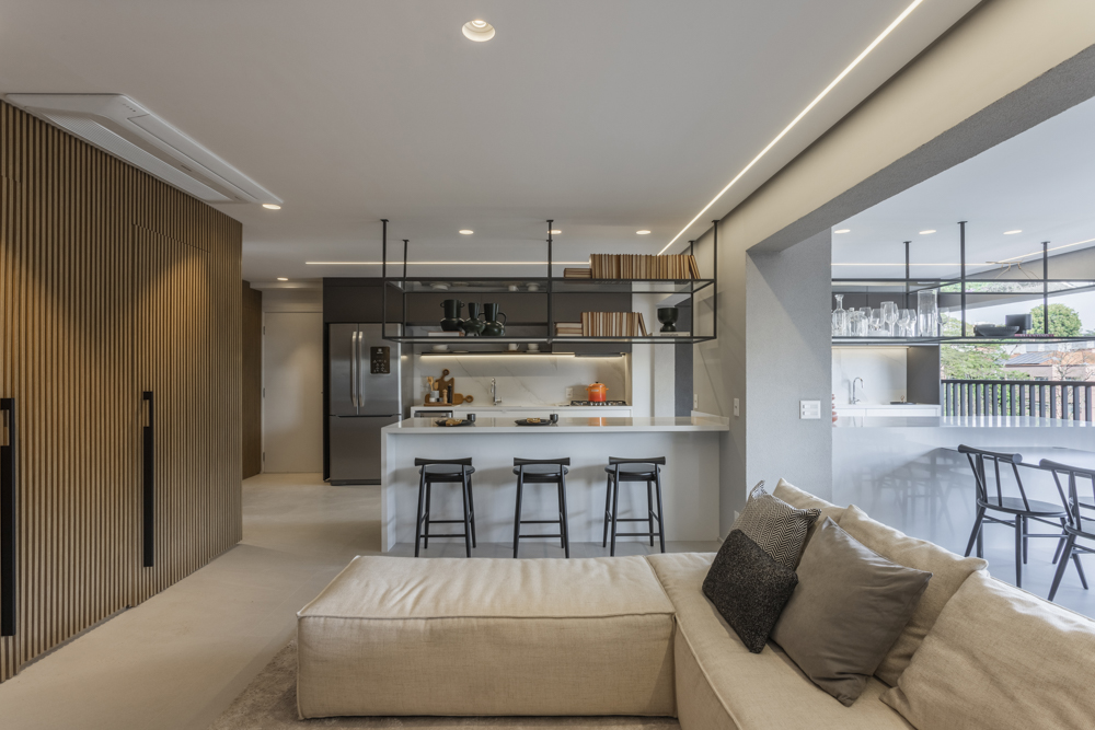 cozinha integrada com sala de jantar