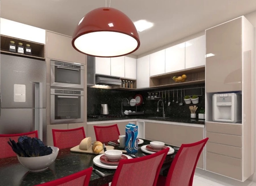 cozinha planejada com torre quente