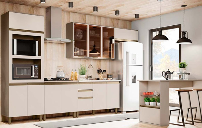 cozinhas planejadas com torre quente fotos e ideias