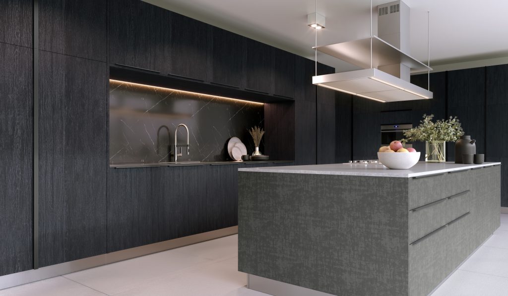 cozinha planejada preta