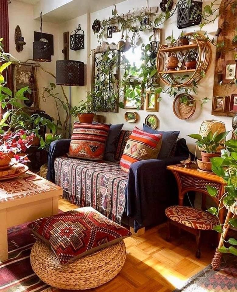 cabeceira de palha quarto boho apartamento