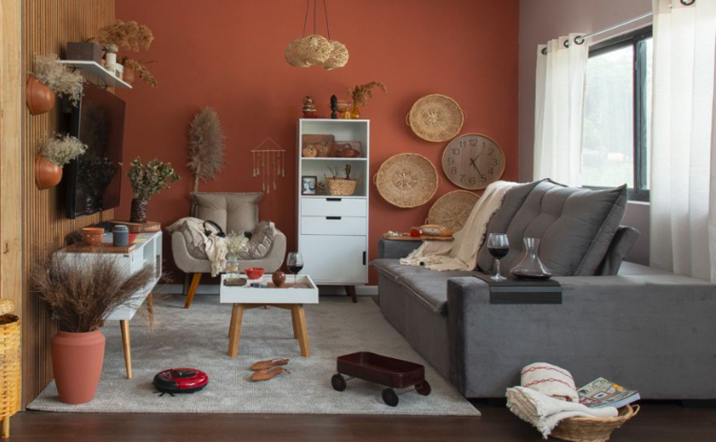 decoracao boho sala de estar
