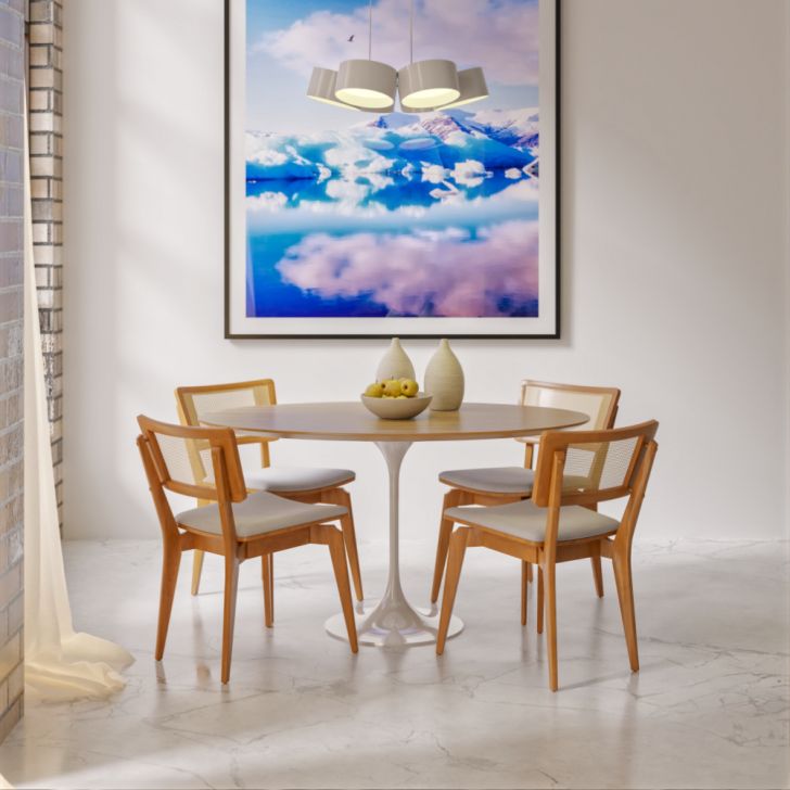 decoracao com mesa de saarinen