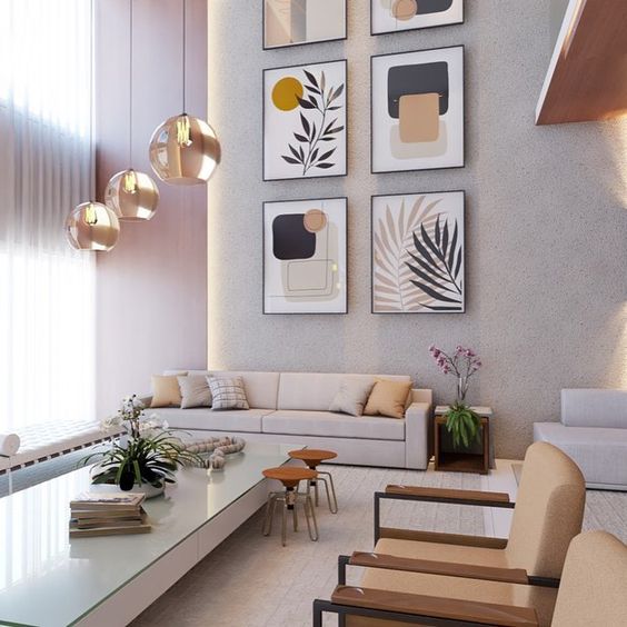 ideias de decoração pé direito duplo sala