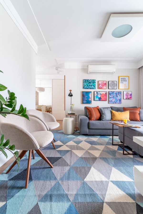 decoracao com tapete geometrico