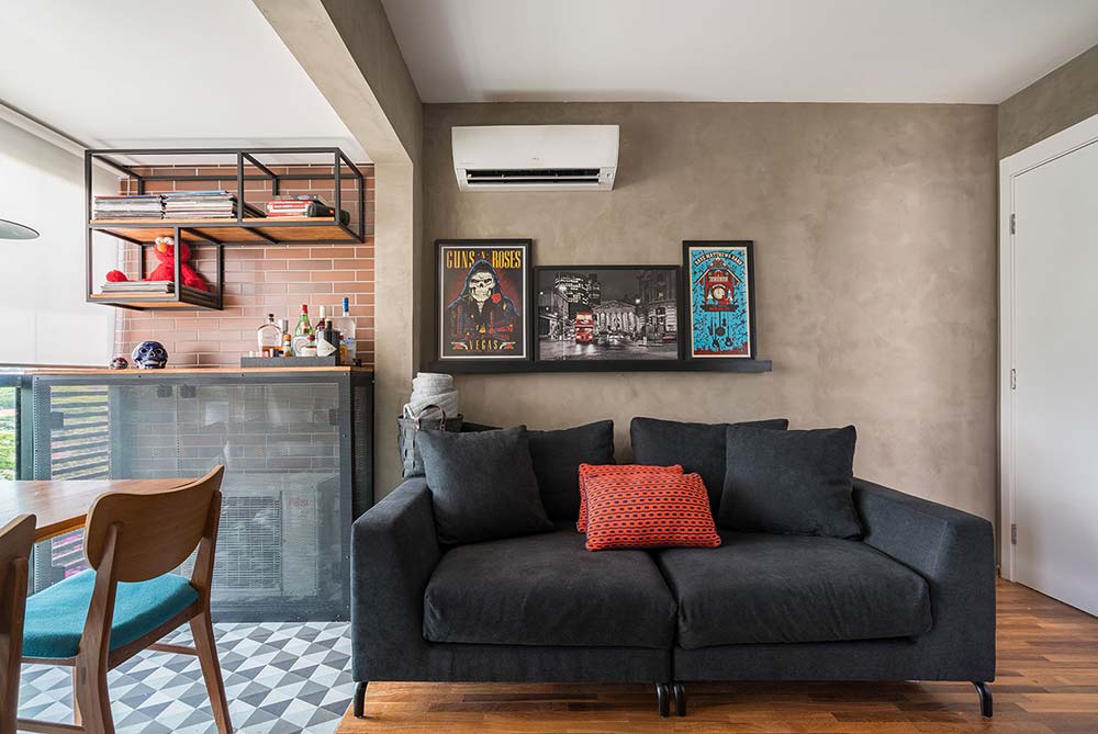 decoracao de apartamento pequeno industrial