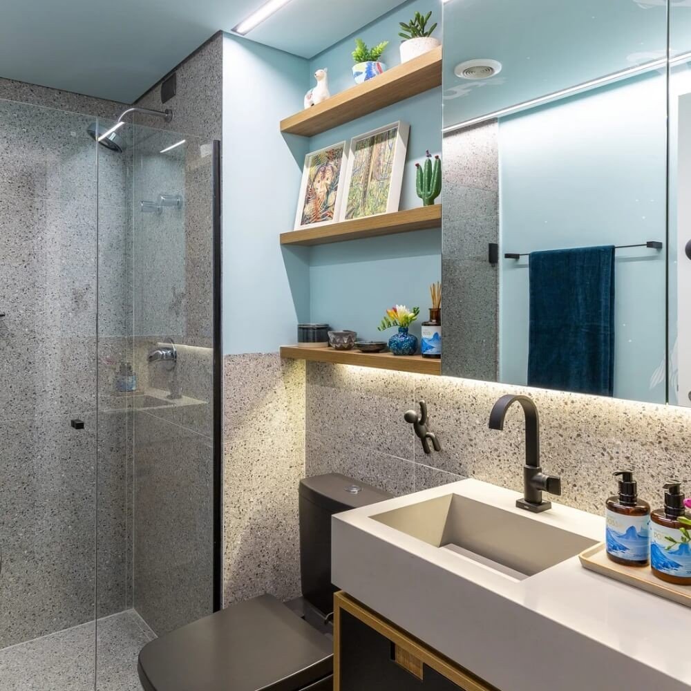 ideias de decoração de banheiro artesanal simples