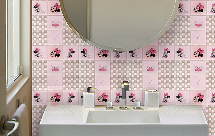 pastilha rosa ceramica ou adesiva para banheiro