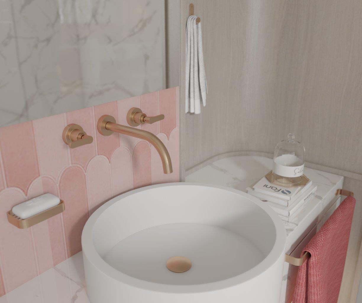 quanto custa decorar banheiro com pastilha rosa