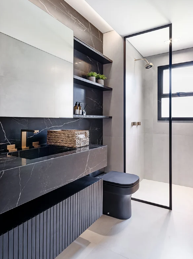 decoracao de banheiro preto