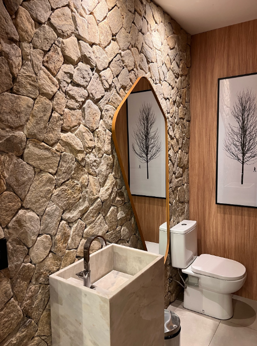 decoracao de banheiro rustico materiais naturais e texturas