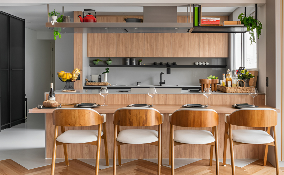 decoracao de cozinha americana pequena integracao e praticidade