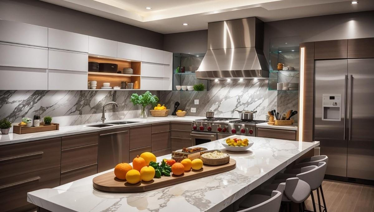 cozinha americana com balcao ou mesa